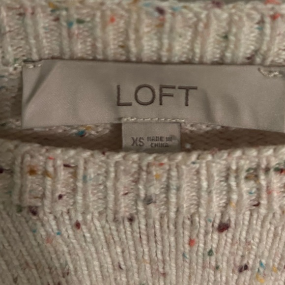 LOFT Flecked Popcorn Knit Oversized Sweater Women’s Size XS/S - Picture 3 of 9